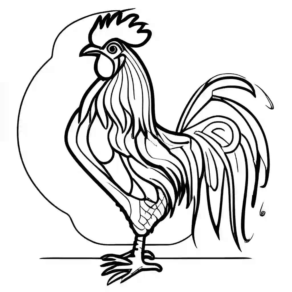 Roosters coloring pages